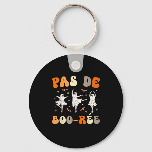 Pas De Boo-rée Ghost Ballet Dancer Halloween Dance Key Ring (Front)