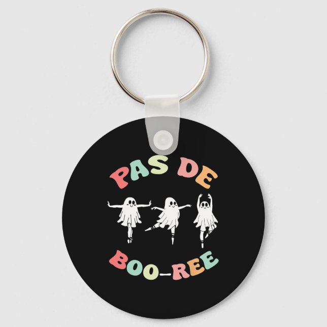 Pas De Boo-ree Ghost Ballet Dancer Halloween Dance Key Ring (Front)