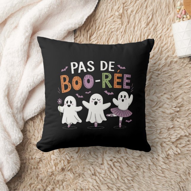 Pas de BOO-ree Ghost Ballet Dancer Teacher  Cushion (Blanket)