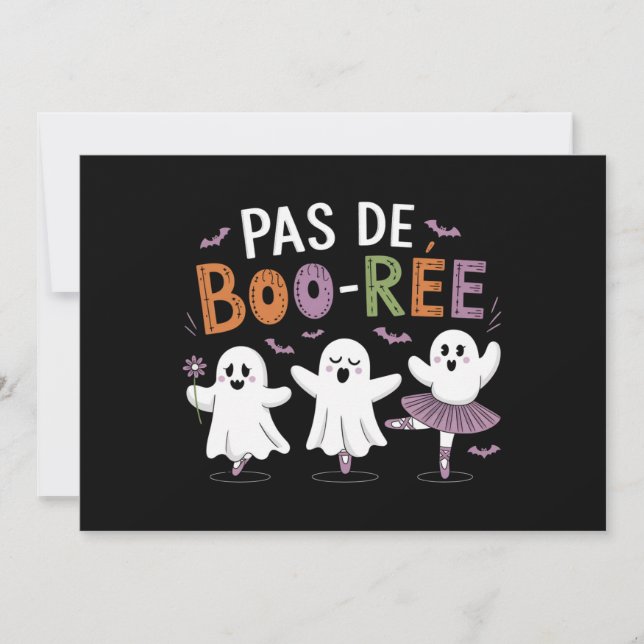 Pas de BOO-ree Ghost Ballet Dancer Teacher  Invitation (Front)