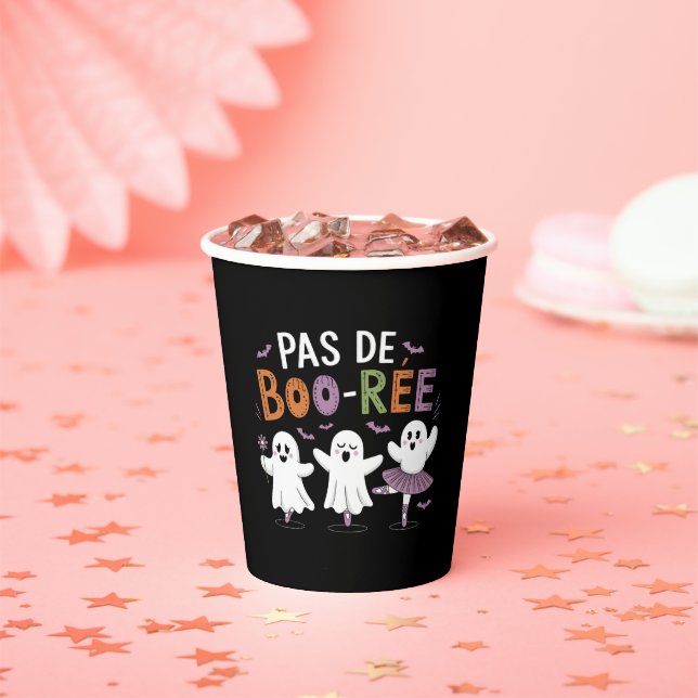 Pas de BOO-ree Ghost Ballet Dancer Teacher  Paper Cups (Insitu)