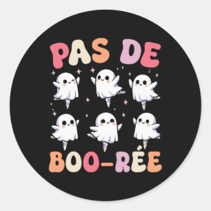 Pas De Boo-rée Spooky Halloween Ghost Ballet Dance Classic Round Sticker
