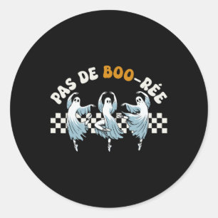 Pas De Boo-rée Spooky Halloween Ghost Ballet Dance Classic Round Sticker