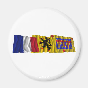 Pas-de-Calais, Nord-Pas-de-Calais & France flags Magnet