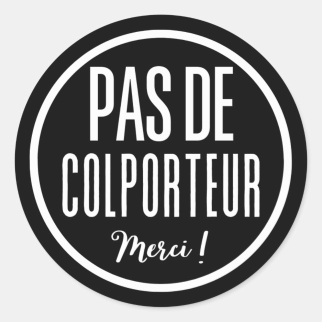 Pas de Colporteur sign Classic Round Sticker (Front)