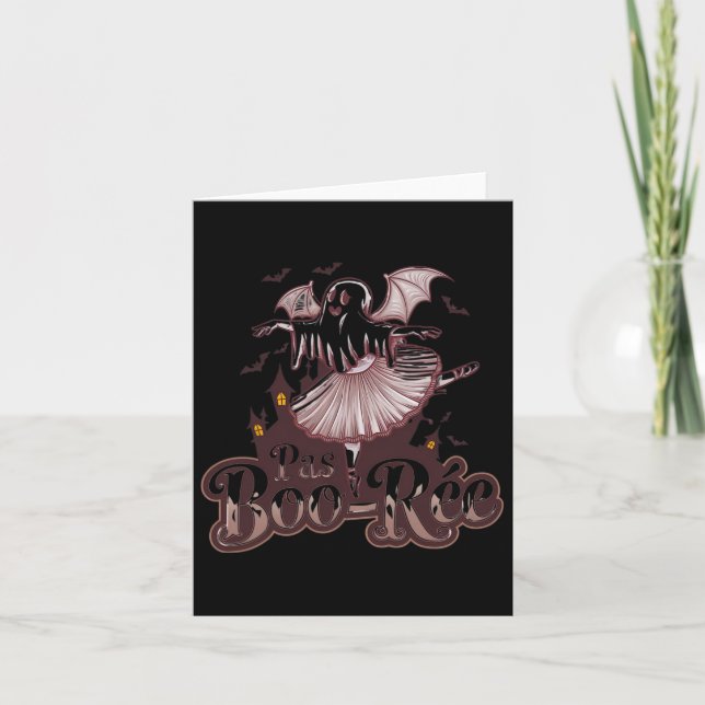 Pas De De Boo-rée Ballet Dance Halloween Funny  Card (Front)