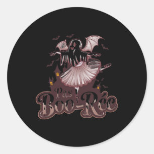 Pas De De Boo-rée Ballet Dance Halloween Funny Classic Round Sticker