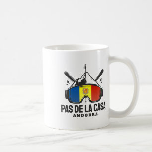 Pas De La Casa Andorra Ski Resort Retro Skiing Coffee Mug