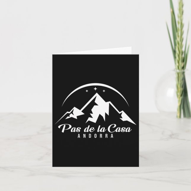 Pas De La Casa Andorra Ski Resort Skiing Snowboard Card (Front)