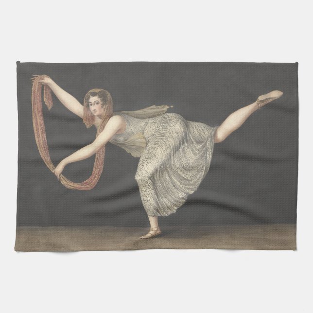 Pas-de-Shawl Dance Annette Kobler Amsterdam 1812 Tea Towel (Horizontal)