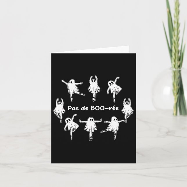 Pas Do Bo-ree Funny Ghost Ballet Halloween Dance D Card (Front)