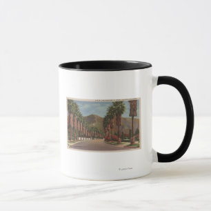 Pasadena, CA - Residental Street Scene & Palms Mug