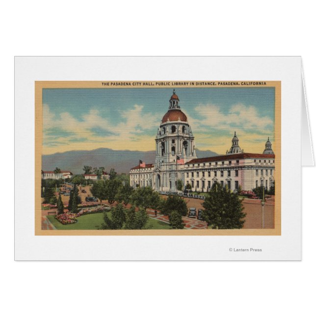 Pasadena, CA - View of City Hall & Public Librar (Front Horizontal)
