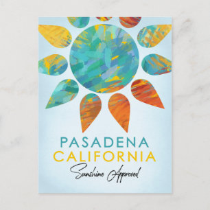 Pasadena California Sunshine Travel Postcard