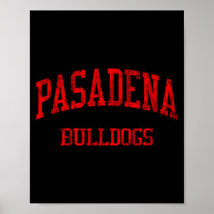 Pasadena high school hs pasadena ca vintage sports poster