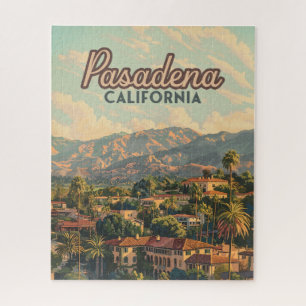 Pasadena Los Angeles California Mountains Vintage Jigsaw Puzzle