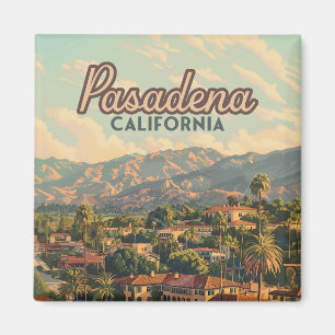 Pasadena Los Angeles California Mountains Vintage  Magnet