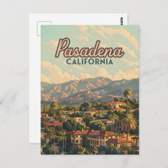 Pasadena Los Angeles California Mountains Vintage  Postcard (Front/Back)
