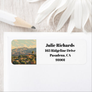 Pasadena Los Angeles California Return Address Label