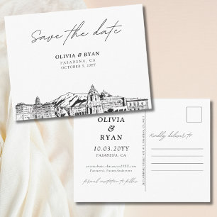 Pasadena Save the Date Postcard Elegant Wedding