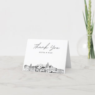 Pasadena Skyline Blank Thank You Card