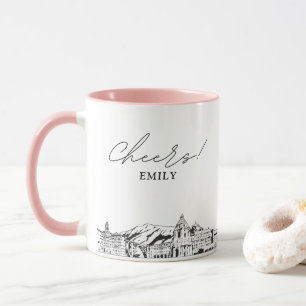Pasadena Skyline Personalised Wedding Coffee Mug