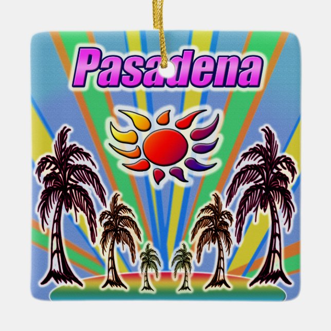 Pasadena Summer Love Ceramic Tree Decoration (Front)