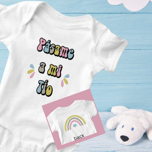 Pásame a mi Tío Cute Pastel Baby Bodysuit