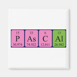 Pascal periodic table name magnet