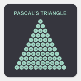 Pascal's Triangle Square Sticker