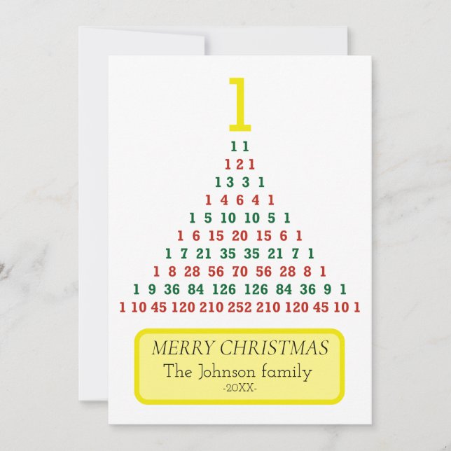  Pascal's triangle tree Holiday Card (Front)