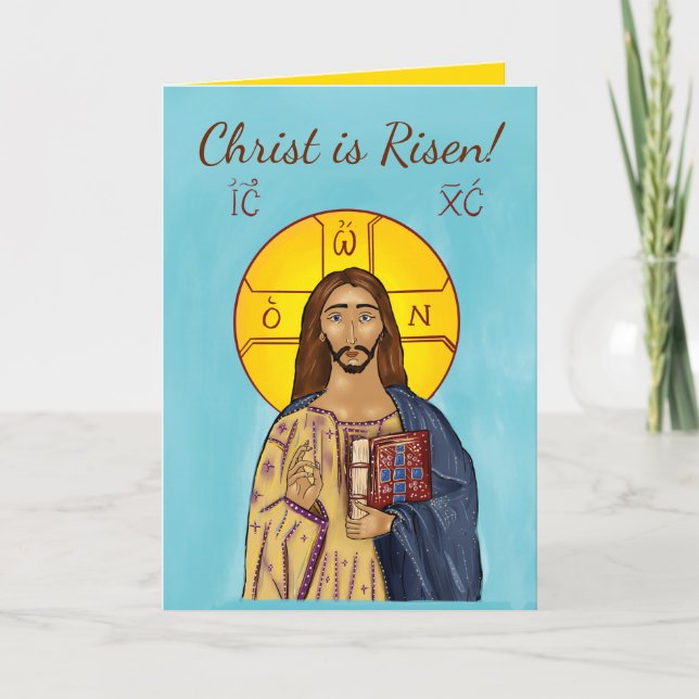 Pascha Card (Icon of Christ 2) (Front)