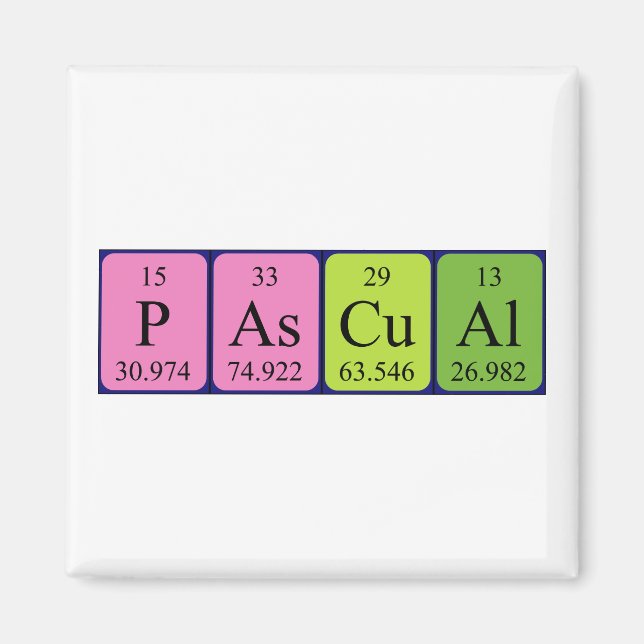 Pascual periodic table name magnet (Front)