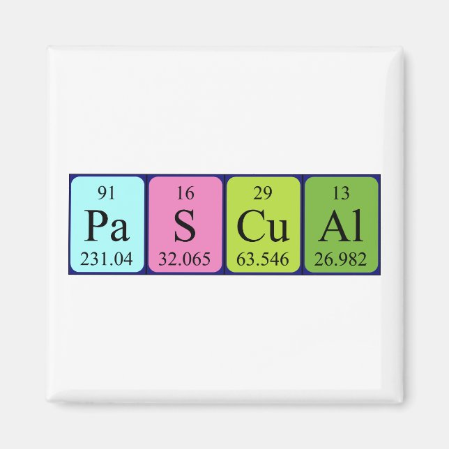 Pascual periodic table name magnet (Front)