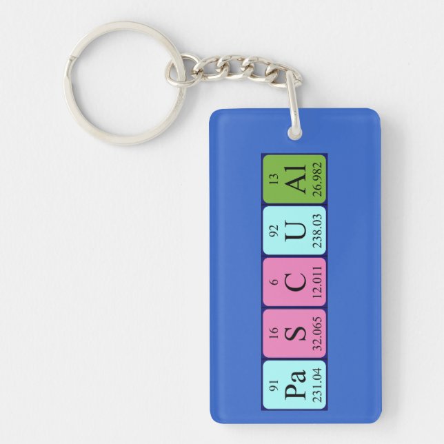 Pascual periodic table name shirt key ring (Front)