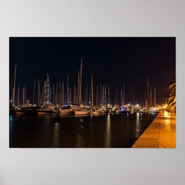 Paseo maritimo at night - Palma de Mallorca Poster (Front)