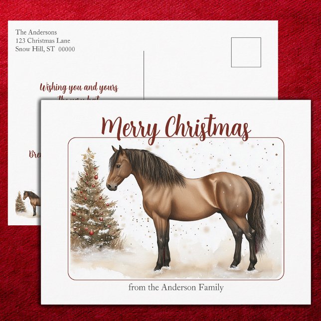 Paso Fino Merry Christmas Holiday Artwork Postcard (Paso Fino Merry Christmas Holiday Artwork Postcard)
