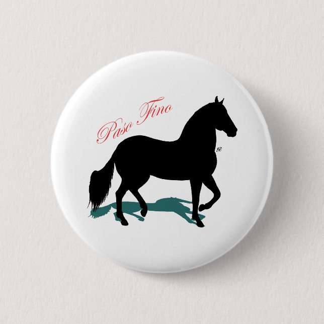 Paso Fino Silhouette Shadow 6 Cm Round Badge (Front)