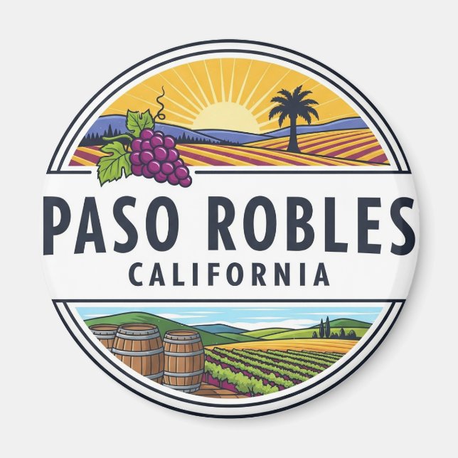 Paso Robles California Central Coast Magnet (Front)