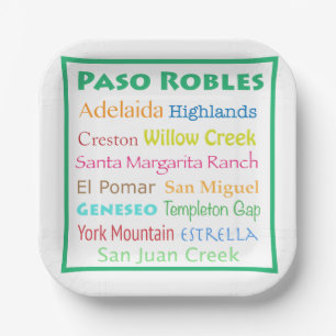 Paso Robles Colourful Paper Plate