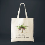 Paso Robles Vineyard Winery Mother of the Bride Tote Bag<br><div class="desc">An elegant wedding set featuring watercolor grapevine in rustic brown, green, purple hues. Perfect for a vineyard or winery wedding. Mother of the bride will definitely love these personalised tote bags. I was dreaming of Paso Robles while designing this wedding stationary set, that's why the name... If you need any...</div>