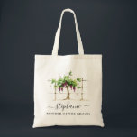 Paso Robles Vineyard Winery Mother of the Groom Tote Bag<br><div class="desc">An elegant wedding set featuring watercolor grapevine in rustic brown, green, purple hues. Perfect for a vineyard or winery wedding. Mother of the groom will definitely love these personalised tote bags. I was dreaming of Paso Robles while designing this wedding stationary set, that's why the name... If you need any...</div>