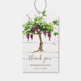 Paso Robles Vineyard Winery Wedding Favours Gift Tags