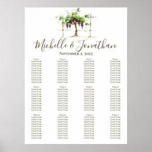Paso Robles Vineyard Winery Wedding Seating Chart