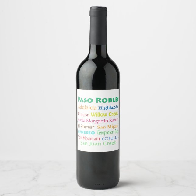 Paso Robles Wine Country Label (Front)