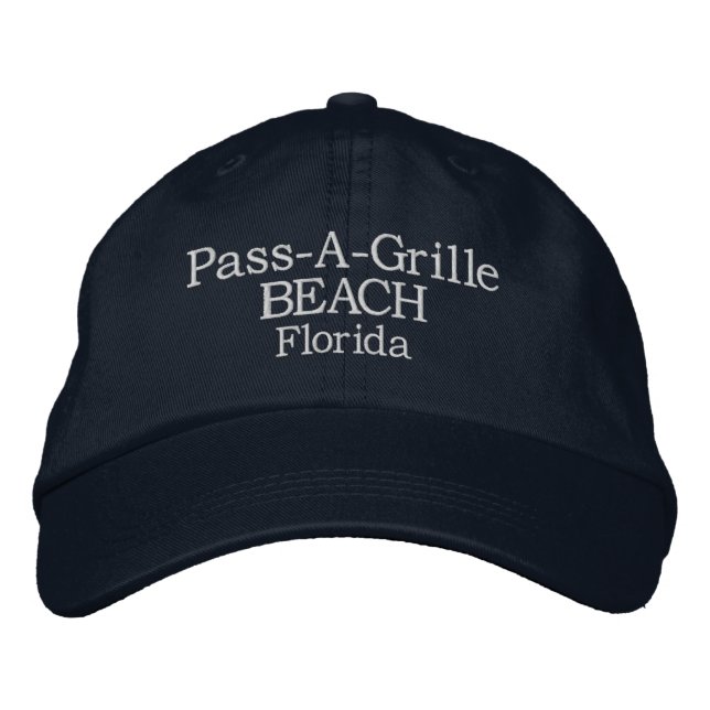 Pass-A-Grille Beach Embroidered Baseball Hat (Front)