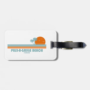 Pass-a-Grille Beach Florida Sun Palm Trees Luggage Tag