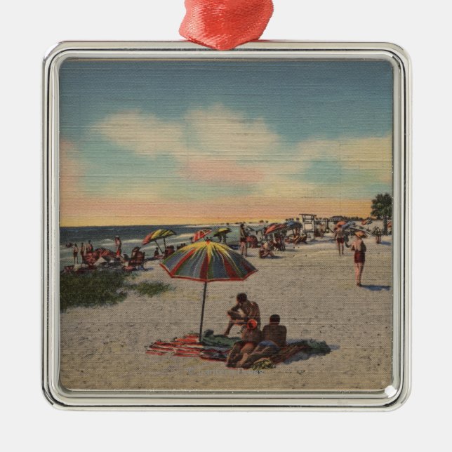 Pass-a-Grille Beach, Florida - Sunbathers on Metal Ornament (Front)