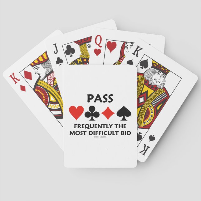 Pass Frequently The Most Difficult Bid Bridge Playing Cards (Back)