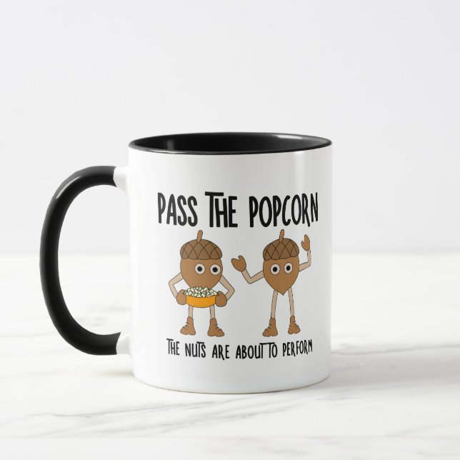 Pass Popcorn Nuts Mug (Left)